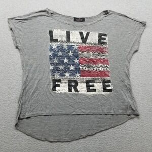 Miss Royal Shirt Womens Large Gray Short‎ Sleeve Boat Neck